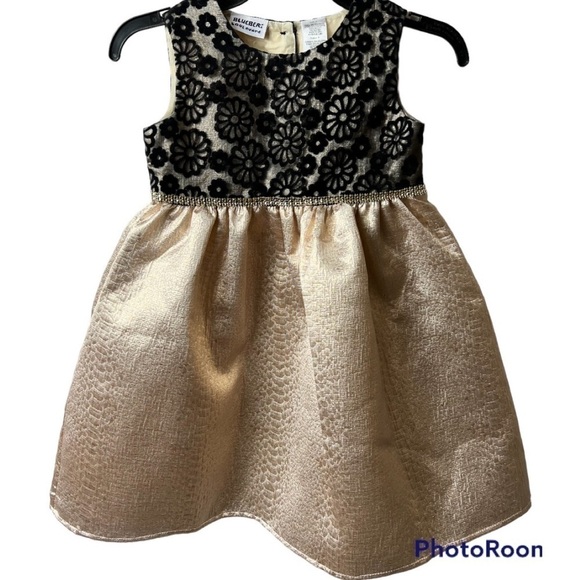 NWOT Blueberi Boulevard Floral Lace Foil Embossed Holiday Dress - Picture 1 of 9
